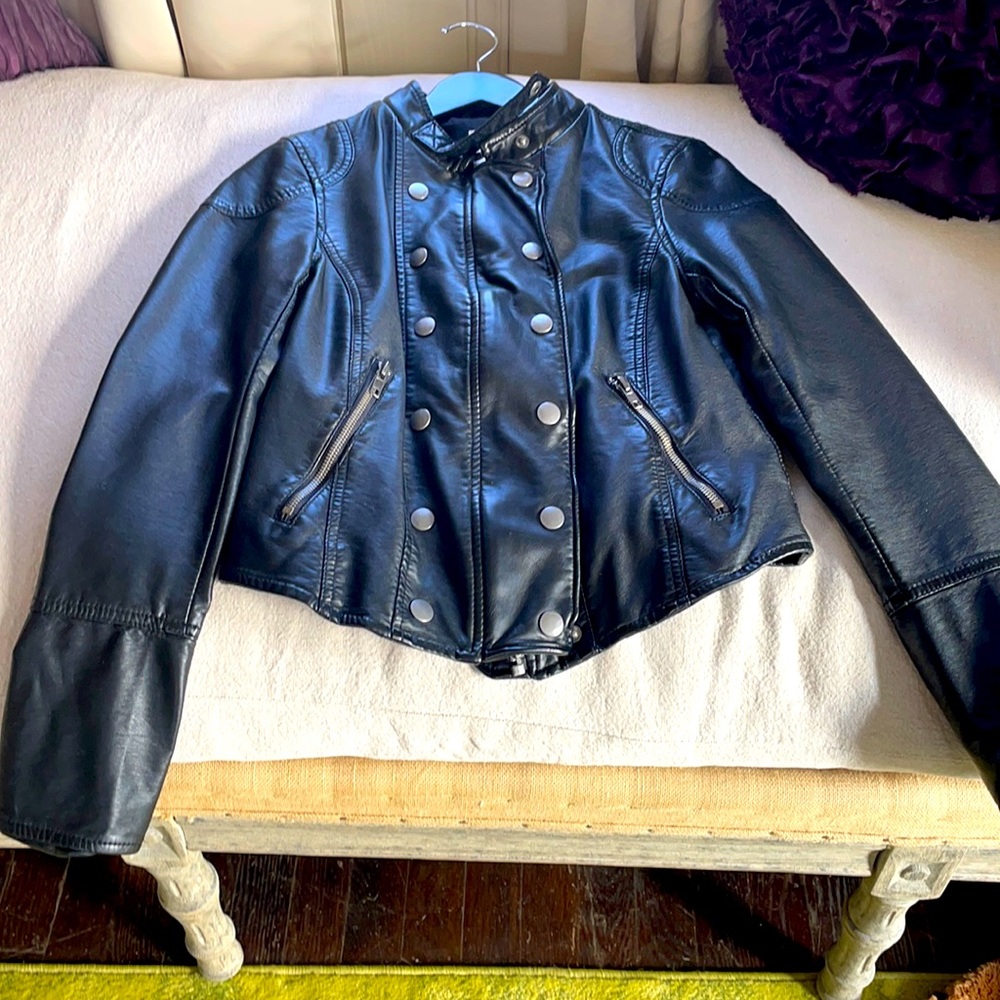 FREE PEOPLE VEGAN LEATHER JACKET